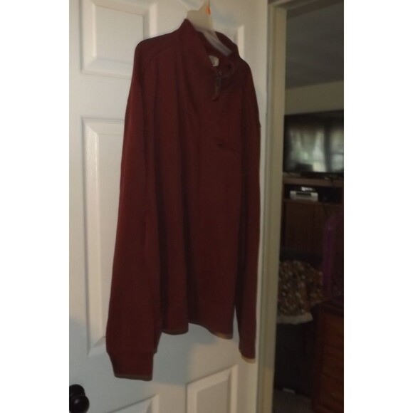 Duluth Trading Co Mens Size XXL Pullover Relaxed Fit  Quarter Zip Burgundy - Picture 1 of 4